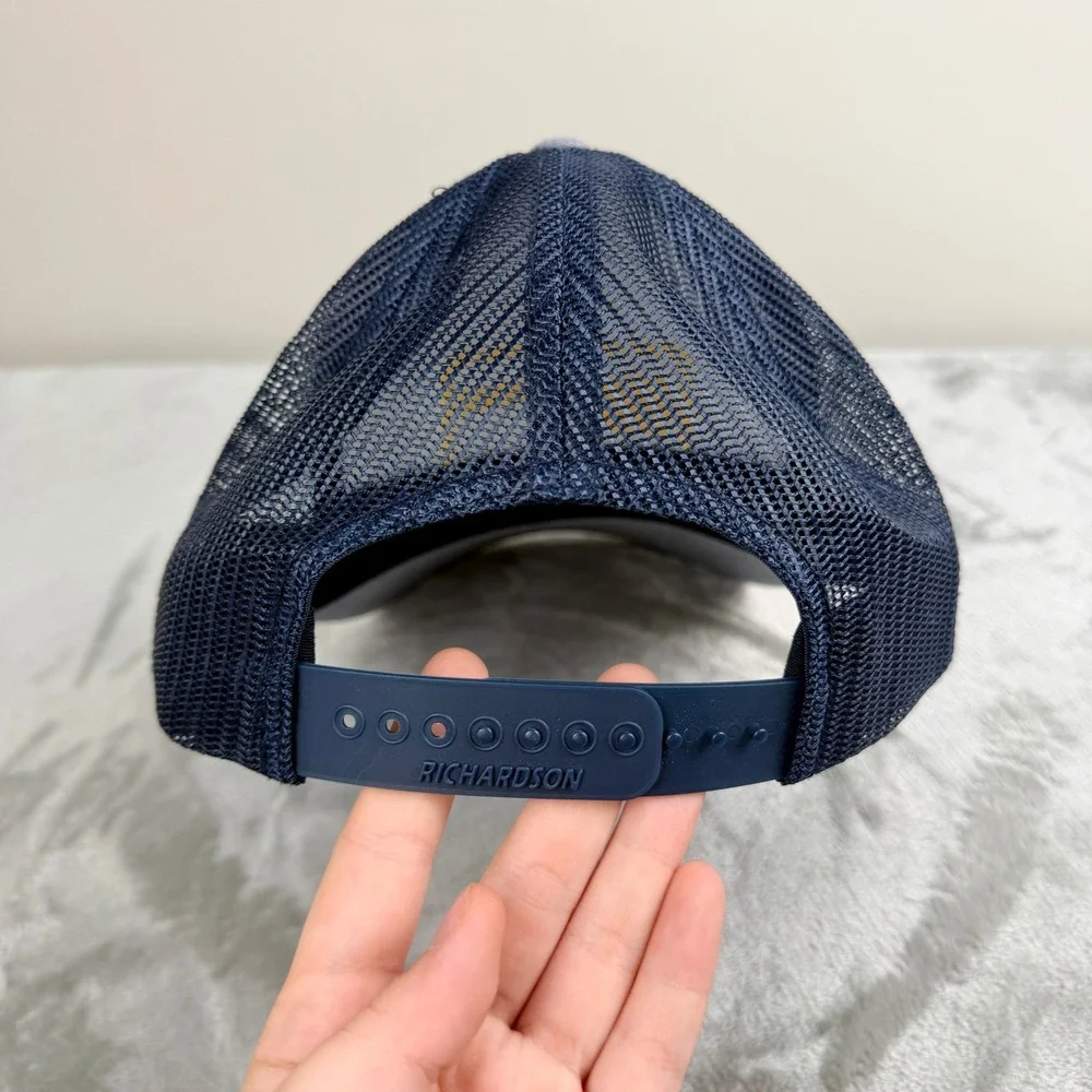 Richardson 112 Trucker Hat Southern Ag Gray Navy Blue Mesh‎ Snapback Cap